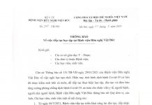 Thông báo: Về việc tiếp tục học tập tại Bệnh viện Hữu nghị Việt Đức