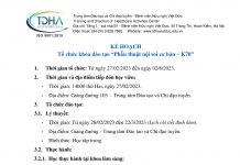 Kế hoạch tổ chức khóa đào tạo Phẫu thuật nội soi cơ bản – K70, Siêu âm tổng quát – K26