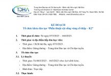 Kế hoạch tổ chức khóa đào tạo Phẫu thuật cột sống vùng cổ thấp – K2