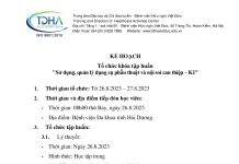 Kế hoạch tổ chức khóa tập huấn “Sử dụng, quản lý dụng cụ phẫu thuật và nội soi can thiệp – K1”