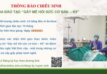 Chiêu sinh khóa đào tạo “Gây mê hồi sức cơ bản – K5”