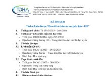 Kế hoạch tổ chức khóa đào tạo Theo dõi và chăm sóc sau ghép thận – K10