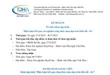 Kế hoạch tổ chức khóa tập huấn “Biện luận kết quả xét nghiệm công thức máu dựa trên biểu đồ – K1