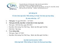 Kế hoạch tổ chức khóa tập huấn Điều dưỡng, kỹ thuật viên tham gia hoạt động lấy máu nhân đạo – K7