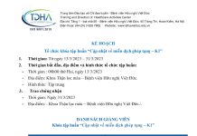 Kế hoạch tổ chức khóa tập huấn “Cập nhật về miễn dịch ghép tạng – K1”