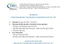 Kế hoạch tổ chức khóa tập huấn “Cập nhật chăm sóc người bệnh sau mổ u não – K1”