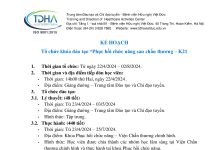 Kế hoạch tổ chức khóa đào tạo Phục hồi chức năng sau chấn thương – K21