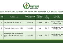 Lịch khai giảng dự kiến các khóa đào tạo liên tục Tháng 6/ 2024