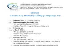 Kế hoạch tổ chức khóa đào tạo Phẫu thuật nội soi can thiệp qua đường niệu đạo – K22