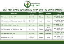 Lịch khai giảng dự kiến các khóa đào tạo quý III năm 2024