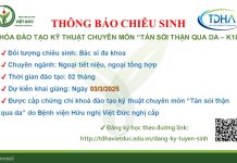 Thông báo chiêu sinh khóa đào tạo kỹ thuật chuyên môn “Tán sỏi thận qua da – K18”