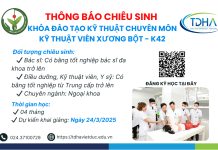 Chiêu sinh khóa đào tạo kỹ thuật chuyên môn “Kỹ thuật viên xương bột – K42”