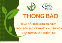 Thông báo thay đổi thời gian tổ chức khóa đào tạo kỹ thuật chuyên môn Điện quang can thiệp – K24