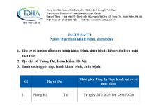 Danh sách người thực hành khám bệnh, chữa bệnh