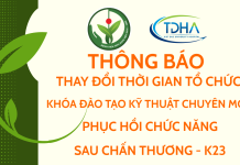 Thông báo thay đổi thời gian tổ chức khóa đào tạo kỹ thuật chuyên môn Phục hồi chức năng sau chấn thương – K23