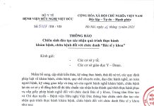 Thông báo chiêu sinh đào tạo xác nhận quá trình thực hành khám bệnh, chữa bệnh đối với chức danh “Bác sĩ y khoa”